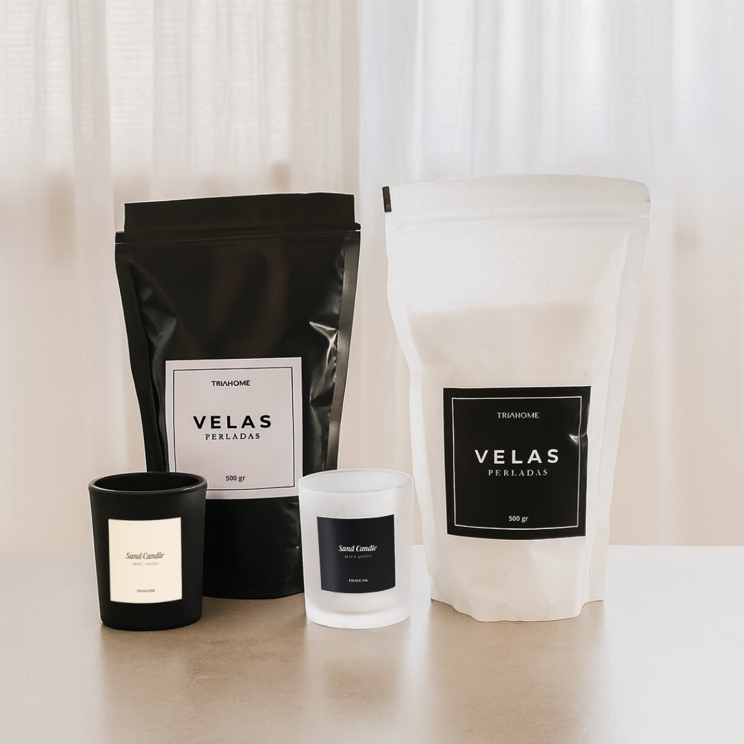 Set Dual Experience | Velas Perladas TRIA + 2 vasos Sand Candle