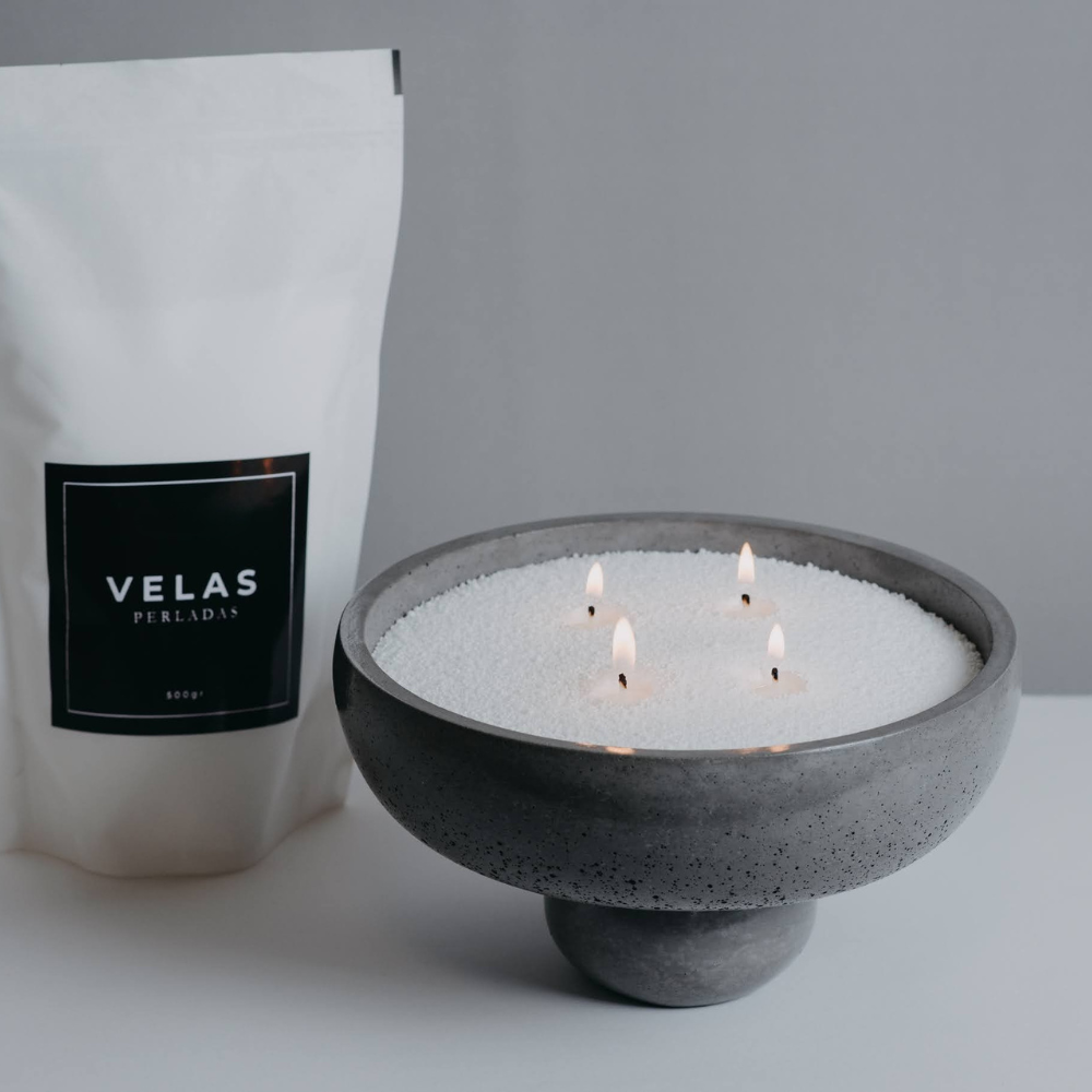 1 kg Velas Perladas White + 20 Pabilos