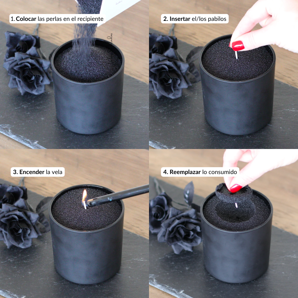 Velas Perladas Black + Pabilos image 5