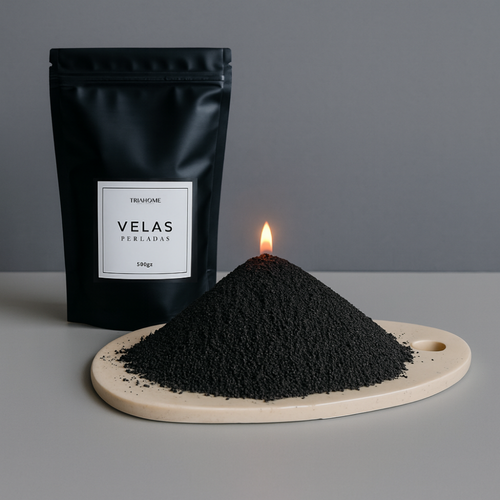 1 kg Velas Perladas Black + 20 Pabilos