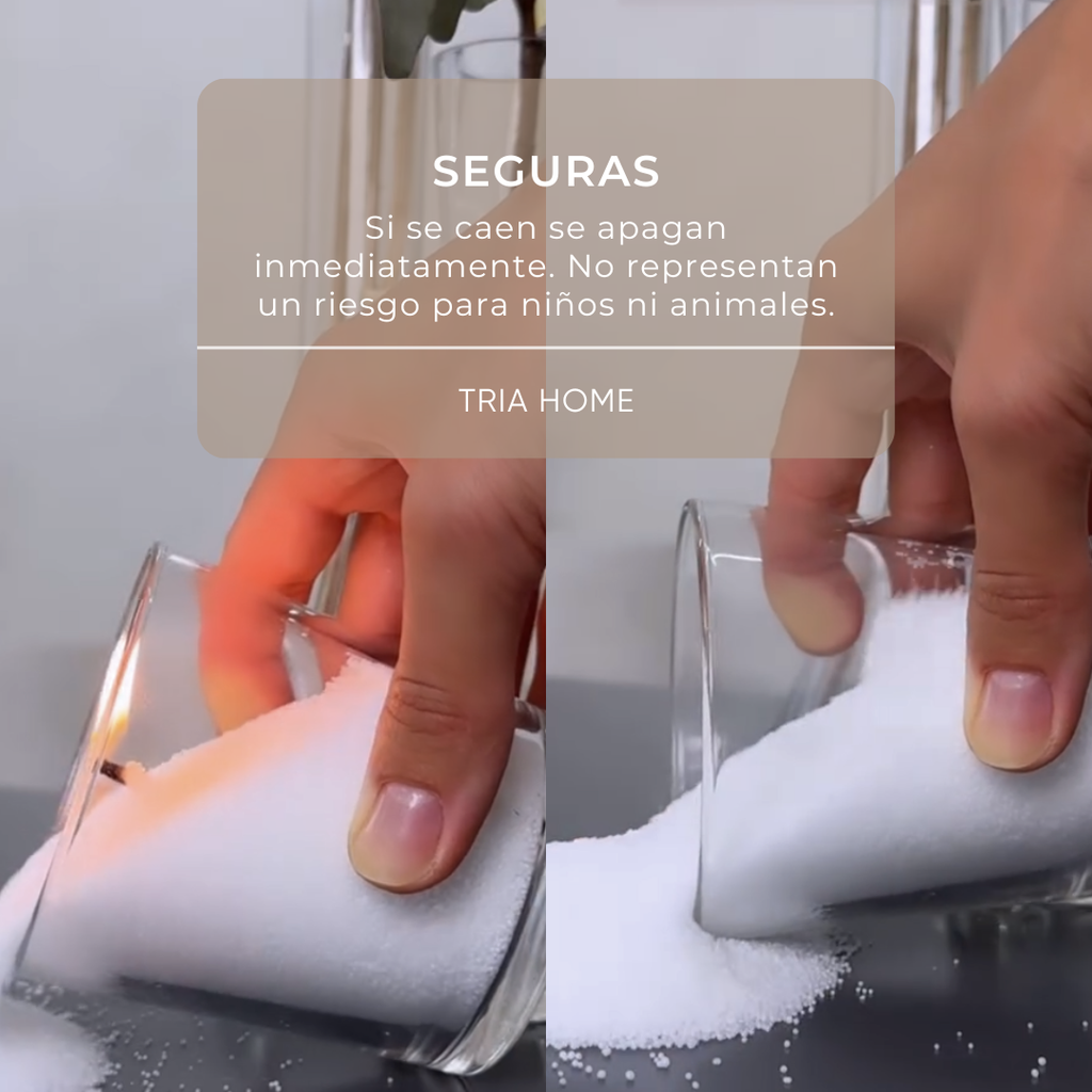 Set Dual Experience | Velas Perladas TRIA + 2 vasos Sand Candle