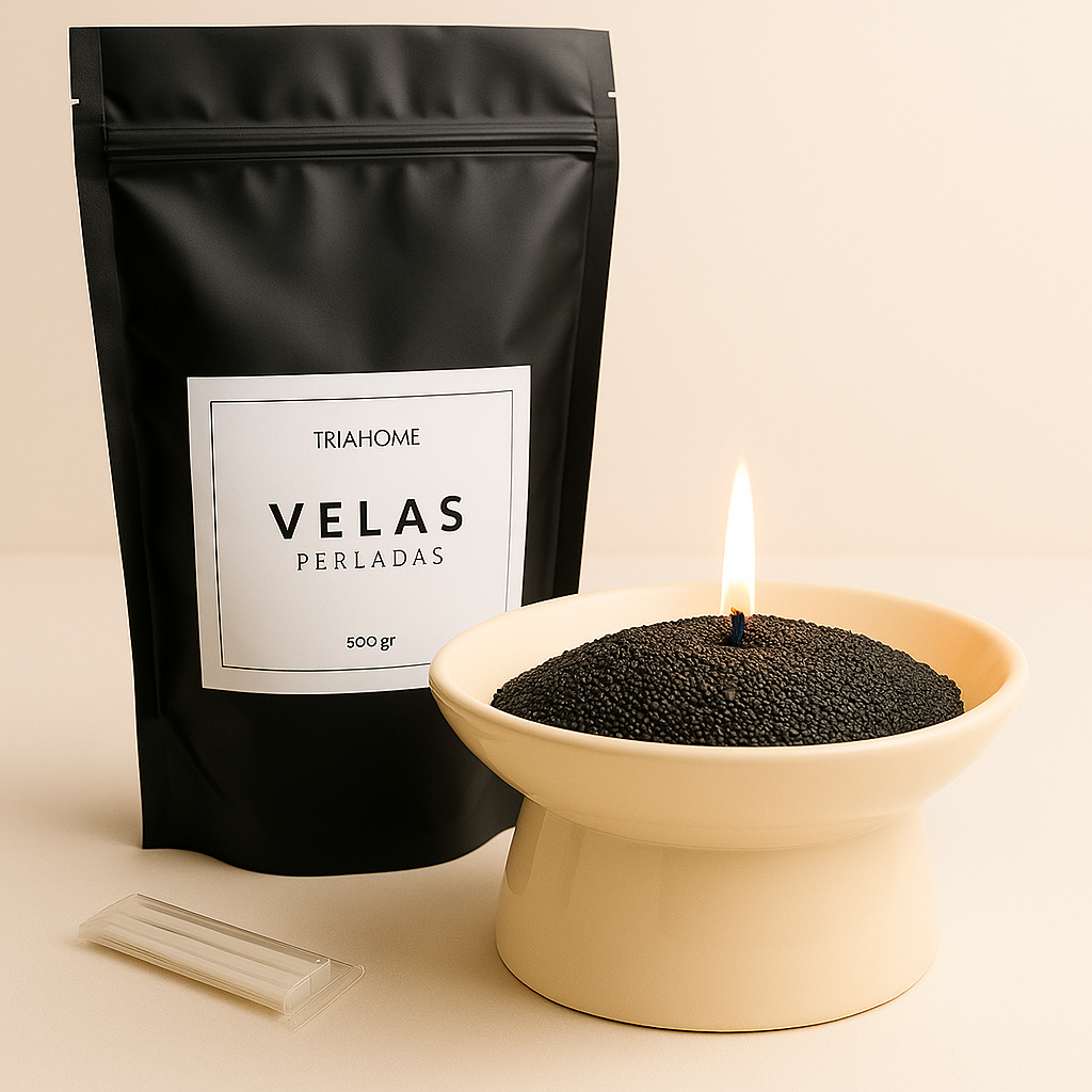 Velas Perladas Black + Pabilos image 0