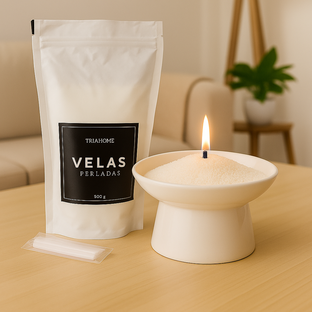 Velas Perladas White + Pabilos image 0