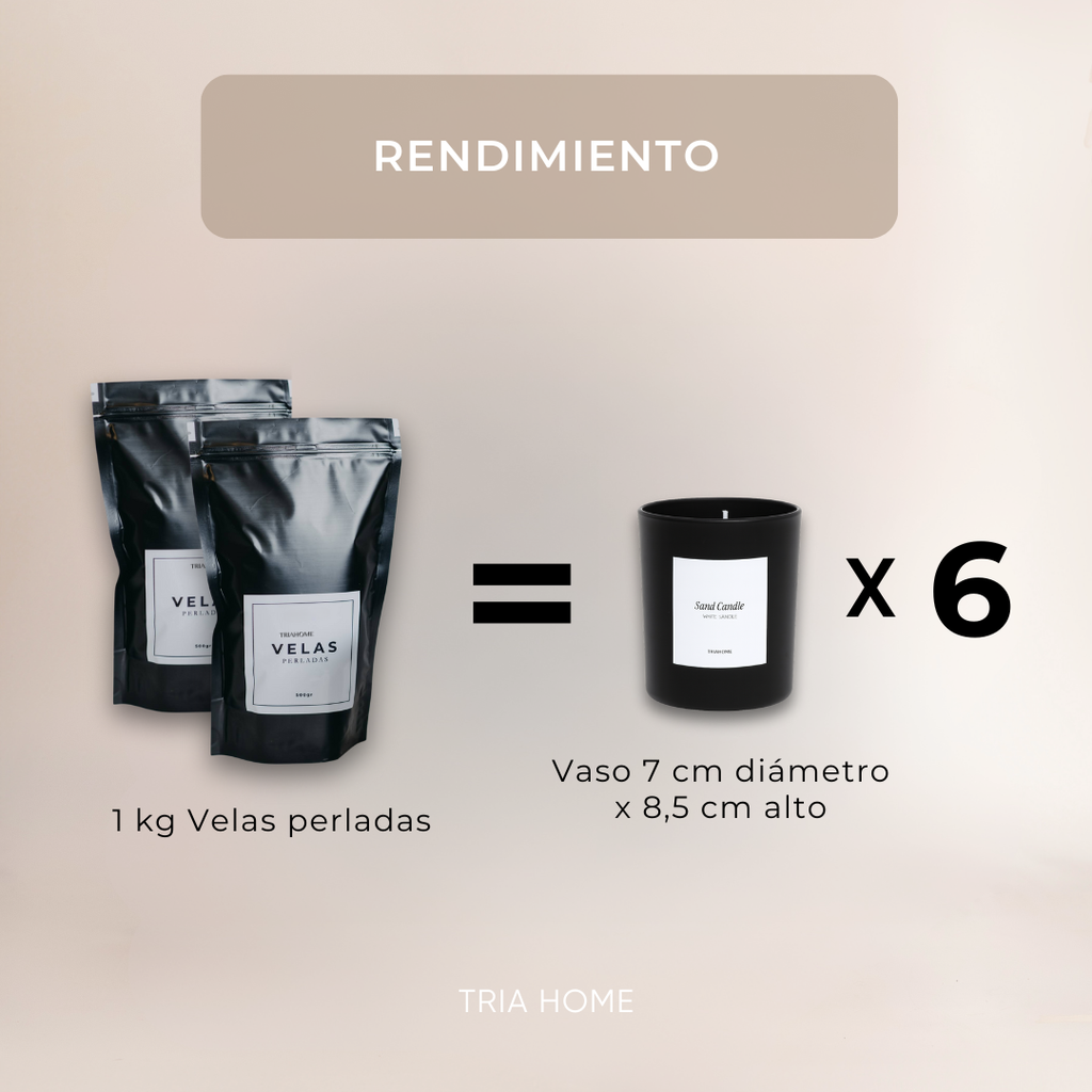 1 kg Velas Perladas White + 20 Pabilos