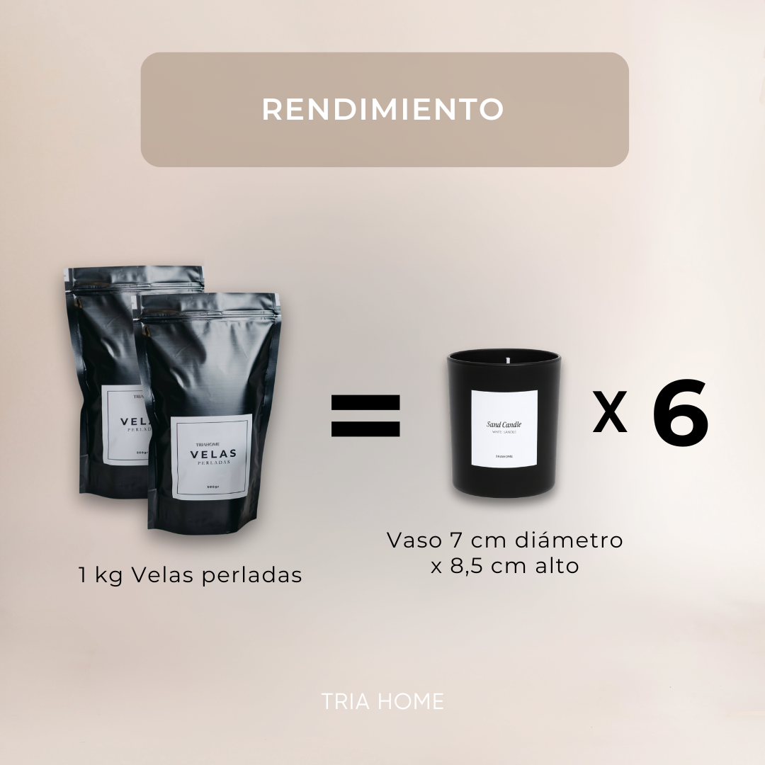 1 kg Velas Perladas White + 20 Pabilos