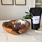 Set Bali | Velas Perladas Negras TRIA + Cuenco Bali